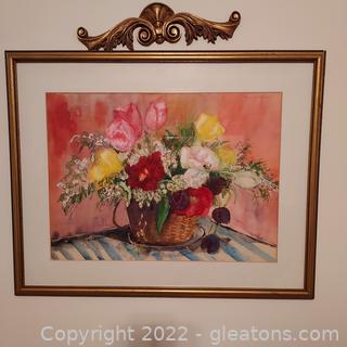 Gorgeous Original Watercolor by Mary Lois Langston Signed in Pencil