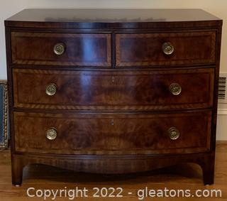 Gorgeous Aston Court by Henredon Burl Wood Bow Front Chest of Drawers 