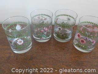 Set of 4 Portmeirion “Botanic Garden” Old Fashioned Glasses