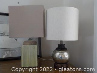 Pair of Ceramic Table Lamps with Shades