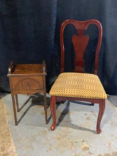 Vintage Telephone Table and Splat Back Chair 