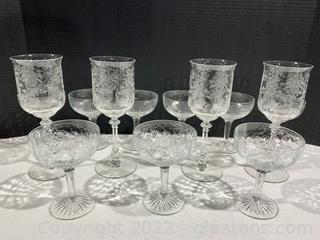 Orchid by Heisey Wine Glasses and Champagne/Sherbet Glasses 