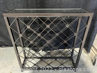 Charming Glass Top Console Table/Wine Storage Table 