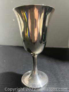 Vintage Gorham Goblet with Gold Dash (Sterling A1693) 