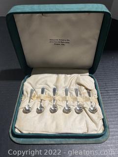Set of 6 Antique Sterling Salt Spoons 