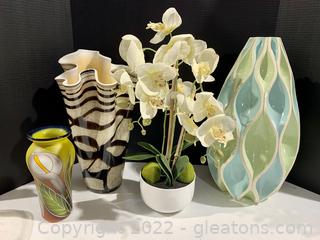 Cymbidium Orchid Arrangement and Design Table Vases 