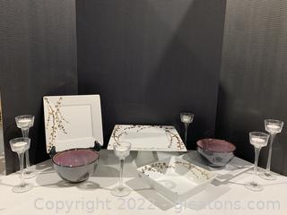 Tahari and Stoneware Mod Serving Collection with Tealights 