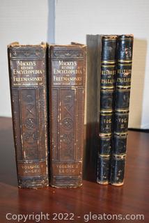 History of England Volume Books Encyclopedia od Freemasonry Volume 1 & 2 