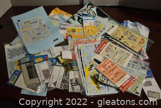 Lot of Super Decals-Placard Armamount Other Decals for Airplane Models 