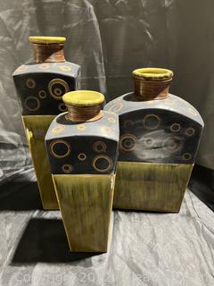 Set of 3 Cute Decorative Ceramic Vases