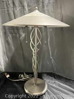 Elegant Satin Steel Table Lamp (B)