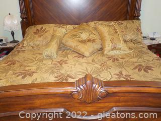 Elegant 6pc. King Size Bedding. Does not Include Bed or Dust Ruffle.  Includes  Spread, , 3 Pillows, 2 Shams 