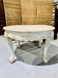 Rustic French Country Coffee Table with Distressed Painted Finish