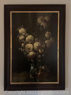 Framed “Yellow Roses” by Thomas Renolds Lamont 