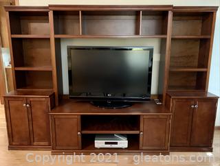 Attractive Farmhouse-Mod Entertainment Wall Unit (TV sold separately)