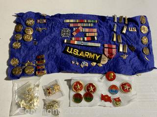 Various Military Pins and Bars 