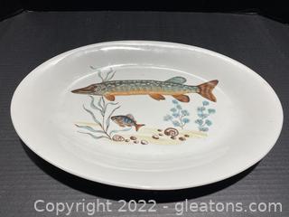 Vintage Poland Porcelain Fish Platter Plate 