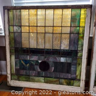 Gorgeous Large Late 1800's Stained Glass Window – From First Baptist Church in Griffin