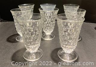 Eight Vintage Fostoria American Clear Iced Tea Glasses 