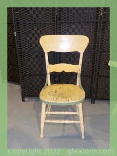 Very Interesting Antique Wooden Handmade Chair (A) 