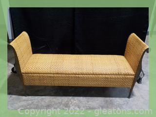 Attractive Wicker Bench with Metal Frame 