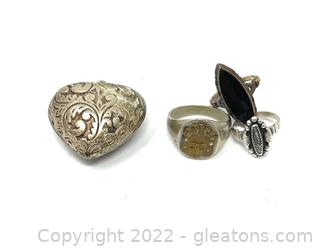 Ring & Heart Pendant Collection (Lot of 4) 