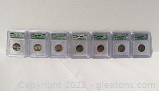 Lot of 7 State Quarters 1 CG MS66 