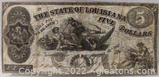 1862 $5 Star of Lousiana Batonrouge Criswell 10 