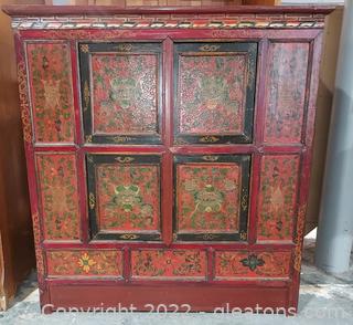 Lovely Handpainted Tibetan Cabinet 