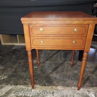 Traditional Sewing Machine Cabinet- Contains Sears Kenmore Sewing Machine 