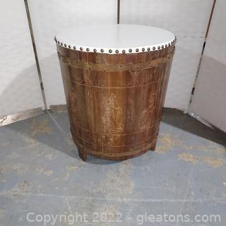 1950’s Asian, Wood Drum Table 