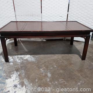 Beautiful Dean Woodard Co. Mahogany Leather Top Cocktail/Coffee Table 