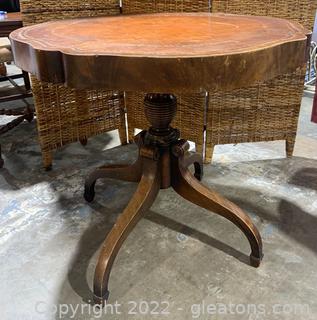 Leather Top Pedestal Table