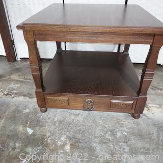 Traditional Mid Century Square End Table