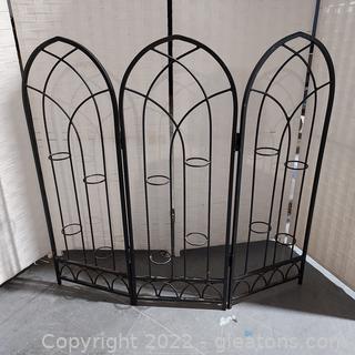 3 Panel Metal Votive Candle Holder- Missing Glass Candle Holders 