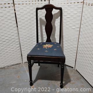 Beautiful Wooden Needlepoint Chair 