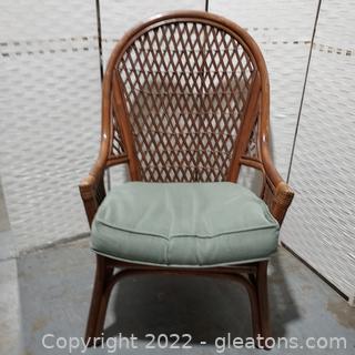 Classic Rattan High Back Chair with No Cushion 