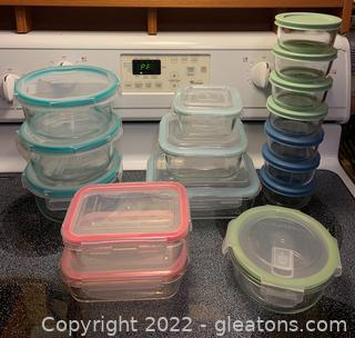 16pcs of Glassware for Storage with Snap Lids 