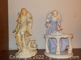 Pair of Member’s Mark Porcelain Angels. Like New Condition 