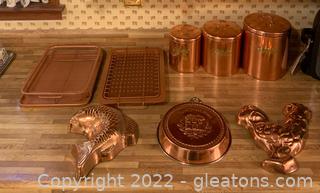 Copper Items for the Kitchen As Well as Some for Your Wall (10pc) 