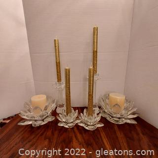 Lots of Beautiful Lotus Candle Holders-Candles Included 