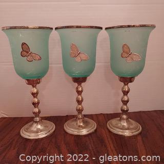 3 Pretty Votive Candle Holders 
