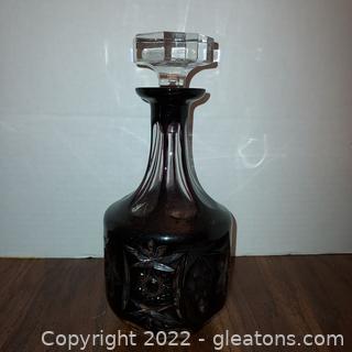 Gorgeous Ruby Red Glass Decanter 
