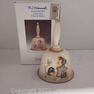 Hummel Annual Bell 1992 in Bas-Relief, Hum 714, Original Box, Signed