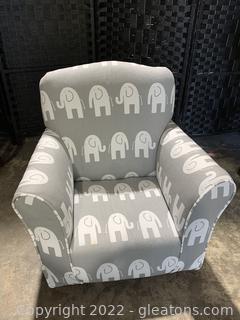 Elephant Patterned Childs Rocking Chair