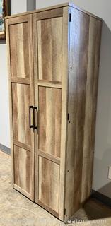 Sauder Storage Cabinet in Their Lintel Oak Finish 