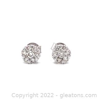 Appraised $1,800 14K .5 TCW Diamond Earrings