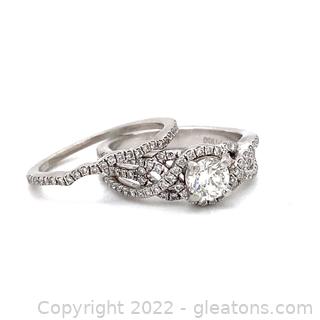 Appraised $8,500 Platinum 1.5 TCW Diamond Bridal Set Size 5