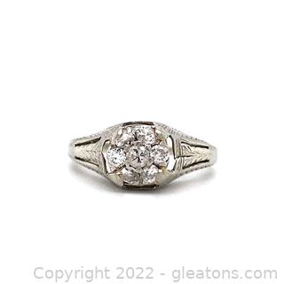 Appraised $4,000 Antique 18k .5 TCW Diamond Ring Size 6
