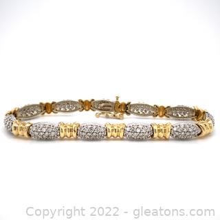 Appraised $10,000 5 CT Diamond 14k Tennis Bracelet 7"